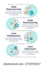Trauma fokussierte Therapiemethoden infographische vertikale Sequenz. Negative Gedanken. Visualisierungs-Infochart mit 4 Schritten. Kreise-Workflow