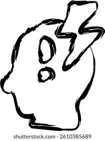 trauma icon in Doodle style 