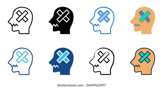 Ícone de trauma define coleção de vários estilos 
