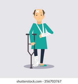 Trauma Insurance Colourful Vector Illustration flat style