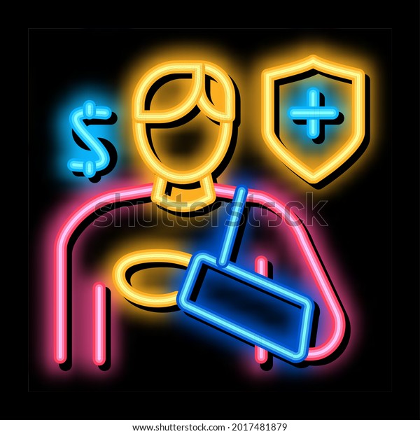 trauma\
insurance neon light sign vector. Glowing bright icon trauma\
insurance sign. transparent symbol\
illustration
