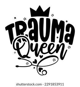 trauma queen - Stethoscope shape with text - STOP coronavirus, doctor t-shirt. Nursing, doctor, practitioner, nurse practitioner t shirt design template, speech bubble design.