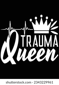 Diseño de arte vectorial de reina de trauma, archivo eps. archivo de diseño para camiseta. SVG, archivo de diseño de corte EPS