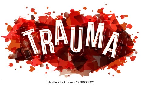 Trauma Word Vector, Creative Illustration Concept.