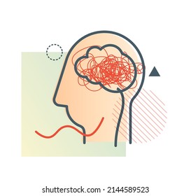 Traumatic Brain Injury - TBI - Icon as EPS 10 File