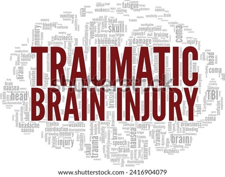 Traumatic Brain Injury word cloud conceptual design isolated on white background.