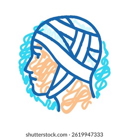 traumatic injuries occupational therapist doodle icon sketch vector. traumatic injuries occupational therapist sign. isolated symbol illustration