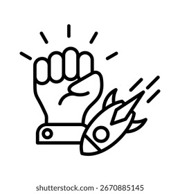 Icono de línea traumática Ilustración vectorial