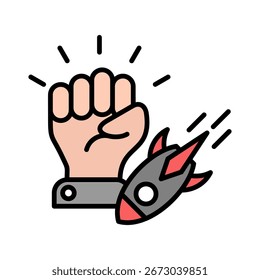Traumática Ilustración vectorial de iconos de color lineal