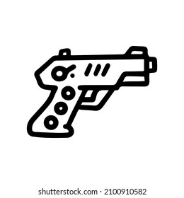 traumatische Pistolenlinie, Vektordoodell, einfaches Symbol