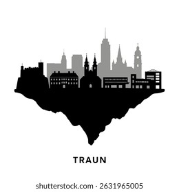 Traun Austria Skyline City silhouette Vector.