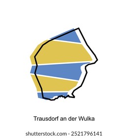 Trausdorf an der Wulka City Map Vector isolated illustration of simplified administrative, map of Austria Country design template