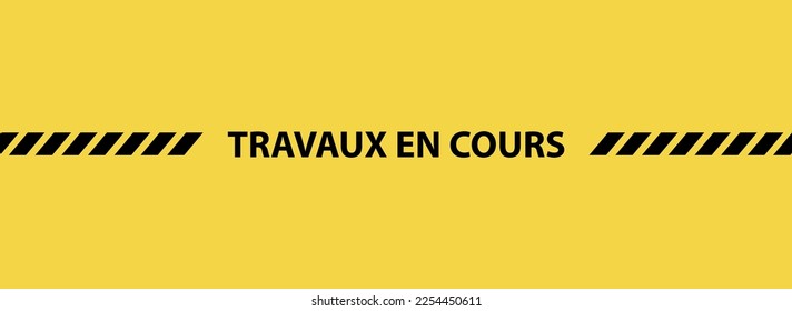 Travaux en cours text on white background. Work in progress in french language.