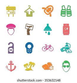 travel 16 icons universal set for web and mobile flat