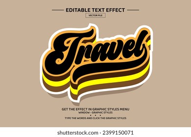 Travel 3D editable text effect template