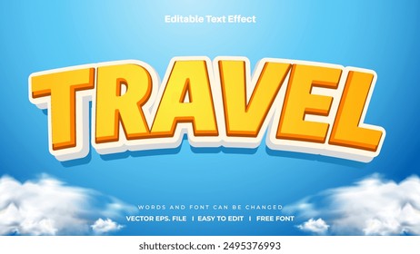 Travel 3d editable text effect style.