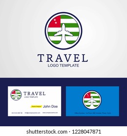 Travel Abkhazia Creative Circle flag Logo and Business card design