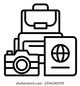 Travel Accessories icon line vector illustration