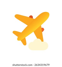 Travel adventure concept with a yellow airplane flying above clouds. Suitable for travel blogs, airline advertisements, and adventure themed designs.