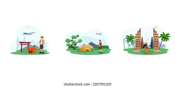 Diseño de paquete plano de aventura 
