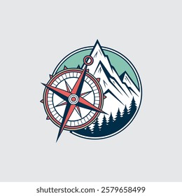 Travel and Adventure Logo. Mountain Climber Vector template
