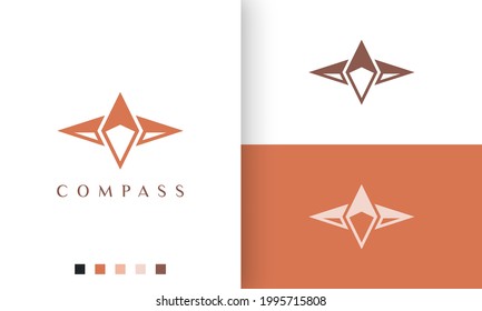 travel or adventure logo vector design with simple and unique compass shape