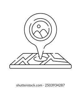 Travel and adventure, map location icon design ready for premium use