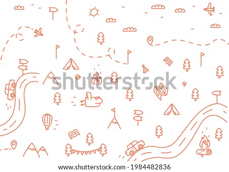 travel adventure pattern vector WANDERING WANDERLUST