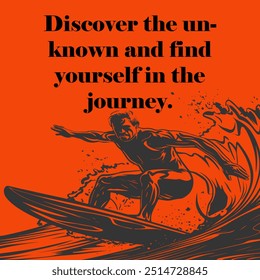 Travel and Adventure quote "Discover the unknown and find yourself in the journey. ", travel inspirational quote.