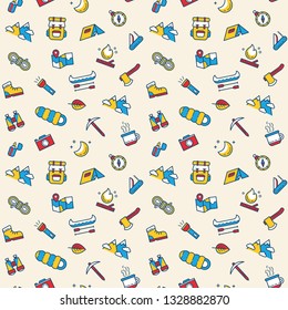 Travel adventure seamless pattern.