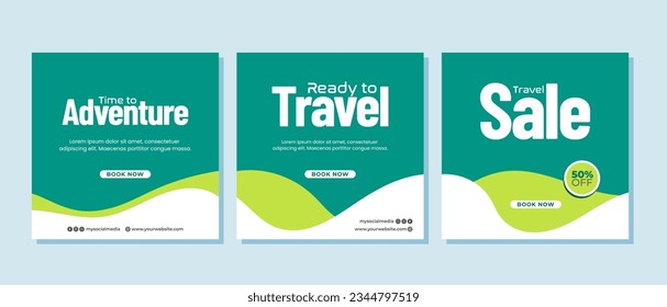 Travel adventure social media posts template