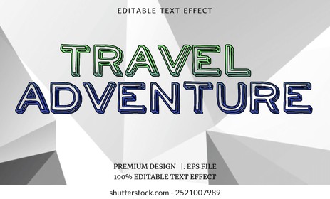 Travel Adventure text effect abstract background template with bold style use for logo and banner headline
