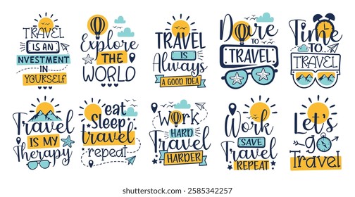 Travel and Adventure Typography Collection for T-Shirts and Mugs Vol-1