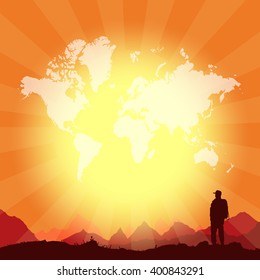 Travel and adventure world tour vector template
