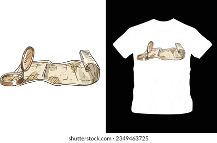 travel and adventures vintage old style map t-shirt design editable template
