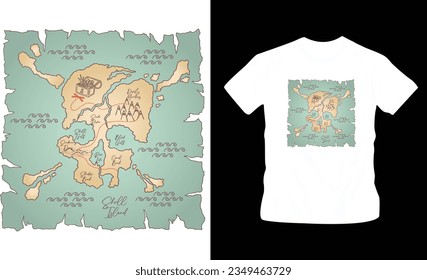travel and adventures vintage old style map t-shirt design editable template