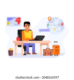 Travel Advisor Flat Illustration Is Up For Premium Use 