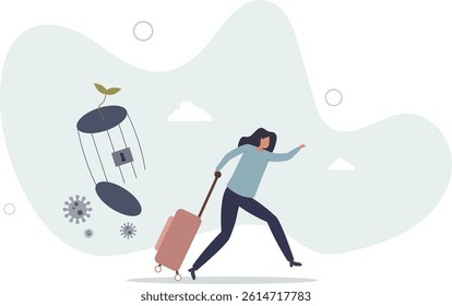 Travel after COVID-19 Coronavirus crisis, destination country reopen for tourist or post-covid trip concept.flat character life .