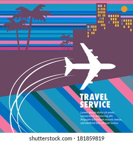 Travel agency abstract background, vector illustration