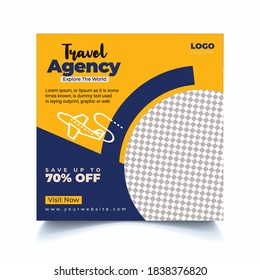 Travel Agency Banner For Social Media Post