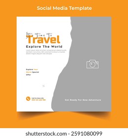 Travel agency banner template design
