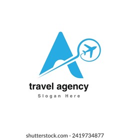 Travel agency brand logo and business identity icon vector design.