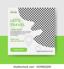 Travel agency business social media post  business banner template