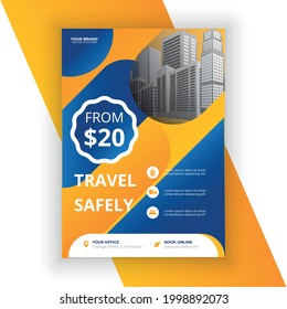 Travel agency company business marketing flyer design