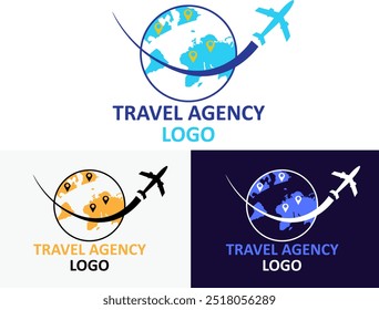 Travel agency company logo vector design