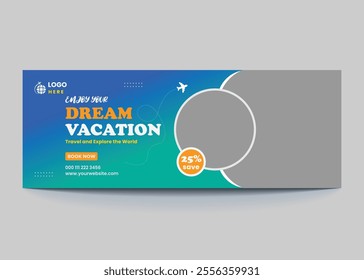 travel agency  cover and web banner template design 