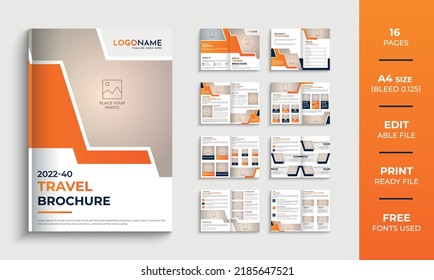 Travel Agency Creative Brochure Template Design16 Stock Vector (Royalty ...