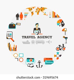 Travel agency emblem.