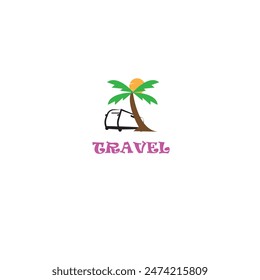 Travel agency flat logo or minimalist illustration