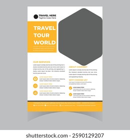 Travel and travel agency flyer banner poster brochure vector template design modern professional